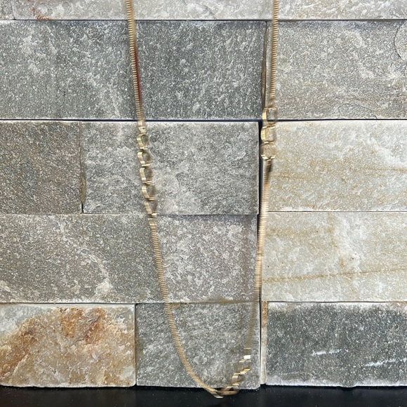 HALOGEN Inset Curb Chain Long Necklace - Picture 6 of 8